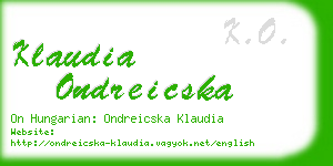 klaudia ondreicska business card